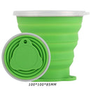 270mL Foldable Silicone Cup Outdoor Retractable Ultra-thin Mug (Green) Newly