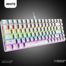 84 Keys Mechanical Gaming Keyboards Mini Wired for Gamer (Red Axis White)