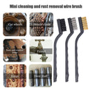 3pcs Wire Brush 7 inch Mini Rust Paint Remover Scrubbing Cleaning Brushes Newly