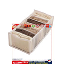 Cloth Drawer Organizer - 7-Grid Pants Storage Dividers for Jeans (White L) Newly