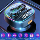Bluetooth 5.0 Car Wireless FM Transmitter Adapter 2USB PD Charger AUX Hands-Free