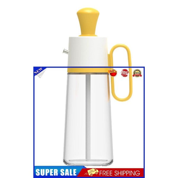 Oil Dispenser Bottle with Brush 2 in 1 Olive Oil Pot for Kitchen (Yellow)