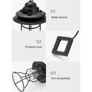 LED Camping Lamp Iron Outdoor Hanging Lantern USB Rechargeable (Tall) Newly
