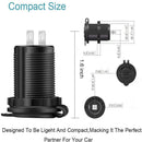 Marine Motorcycle Receptacle Car 12V Socket Cigarette Lighter Outlet Charger
