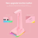 ONIKUMA Headset Display Stand ST-2 with 3 USB+Audio Port Holder (Pink) Newly
