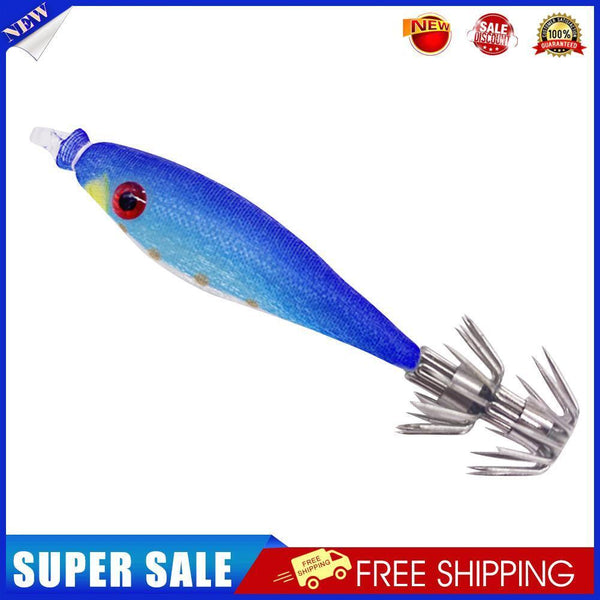 2pcs 7cm 4g Luminous Artificial Wood Shrimp Bait Hook Fishing Lures (Blue)