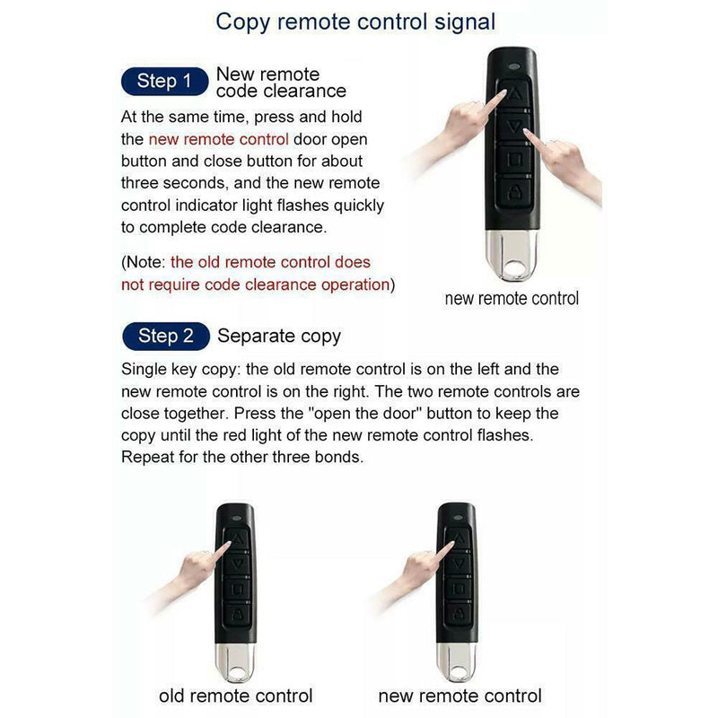Universal 433MHZ Replacement Garage Door Car Gate Cloning Control Key Q0L5
