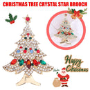 Fashion Cute Christmas Tree Star Crystal Women Charm Brooch Pin Jewelry Gifts~