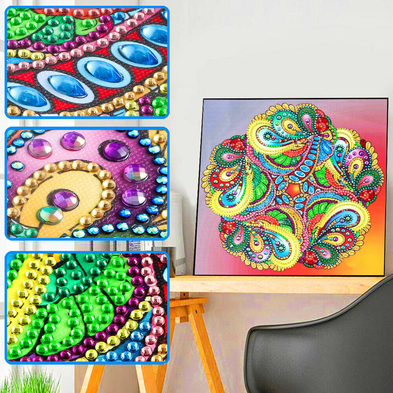 5D Diamond Painting Partial Mandala Kit Special Shape Crystal Drill DIY Mosaic