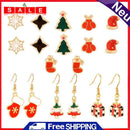 9 Pairs Christmas During Studs Earrings Snowflake Ear Dangles Fashion Jewelry