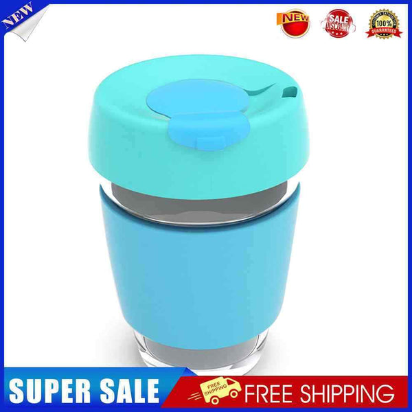 #A Portable Water Glass Cups Mug with Hand Heat Resistant Mug Lid  Cup with lid