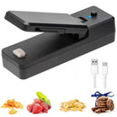 Portable Heat Sealer Rechargeable Food Snack Storage Bag Sealing (Black) Newly