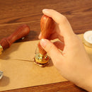 World View Ancient Sealing Wax Stamps Wood Handle Craft Wax Seal Stamp (2) Newly