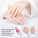 10pcs Wearable Nail Clip UV Gel Nail Polish Remover Nail Art Soak Off Cap