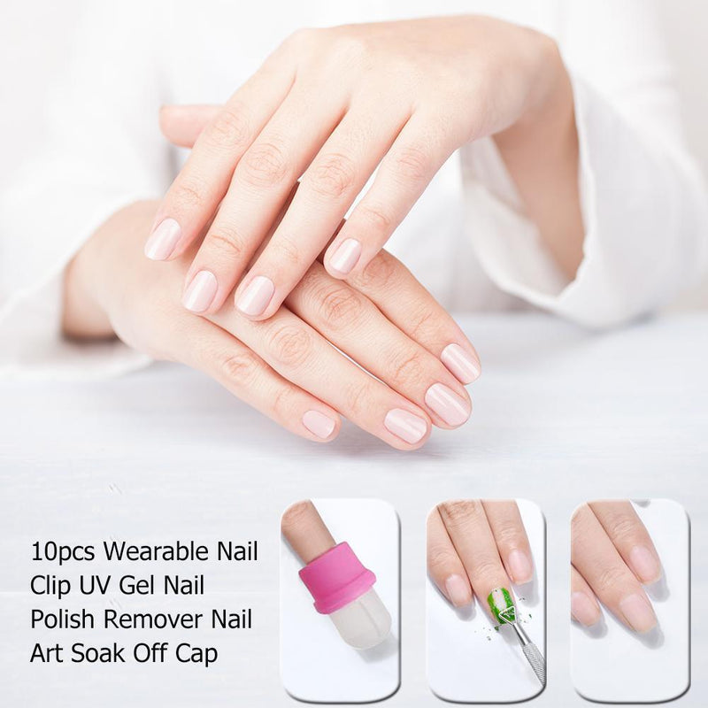 10pcs Wearable Nail Clip UV Gel Nail Polish Remover Nail Art Soak Off Cap
