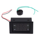 AC Digital Ammeter Voltmeter LCD Amp Volt Meter 100A 60-500V Black