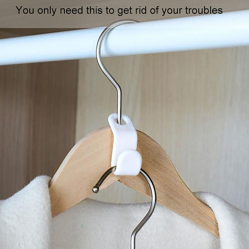 Plastic Clothes Hanger Connector Cascading Hook Space Saving Holder (12pcs)