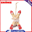 Wooden Sled Christmas Tree Hanging Ornaments Shop Window Pendant Xmas Home Decor