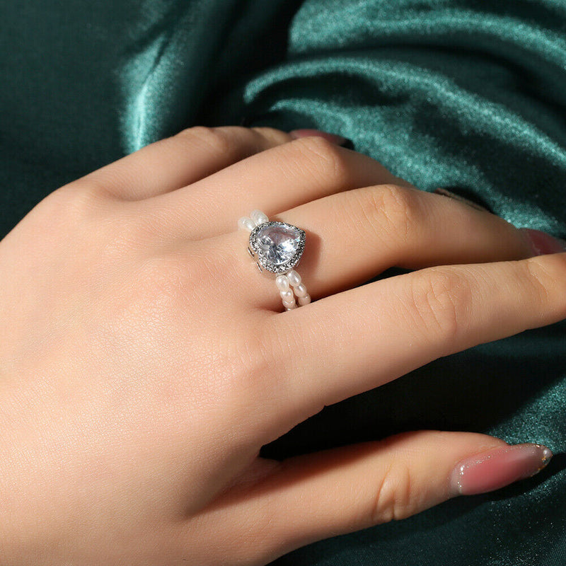 With Crystal Double Layer Popular Accessories Aadjustable Ring Jewelry