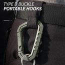 5pcs Outdoor Carabiner Molle Keychain Hook Camping D Buckle (Army Green)