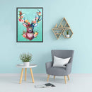 11CT Full Cross Stitch Flower Deer Counted DIY Embroidery Kits Cotton Thread Art