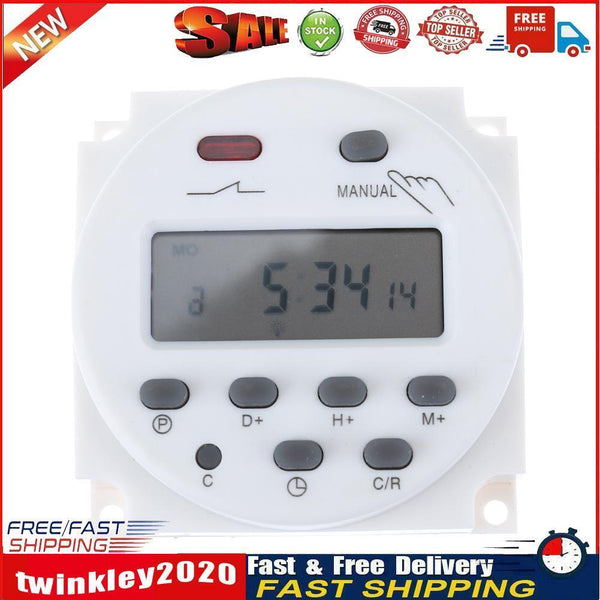 Digital LCD Display Power Timer Weekly Programmable Time Relay Switch(12V) Newly