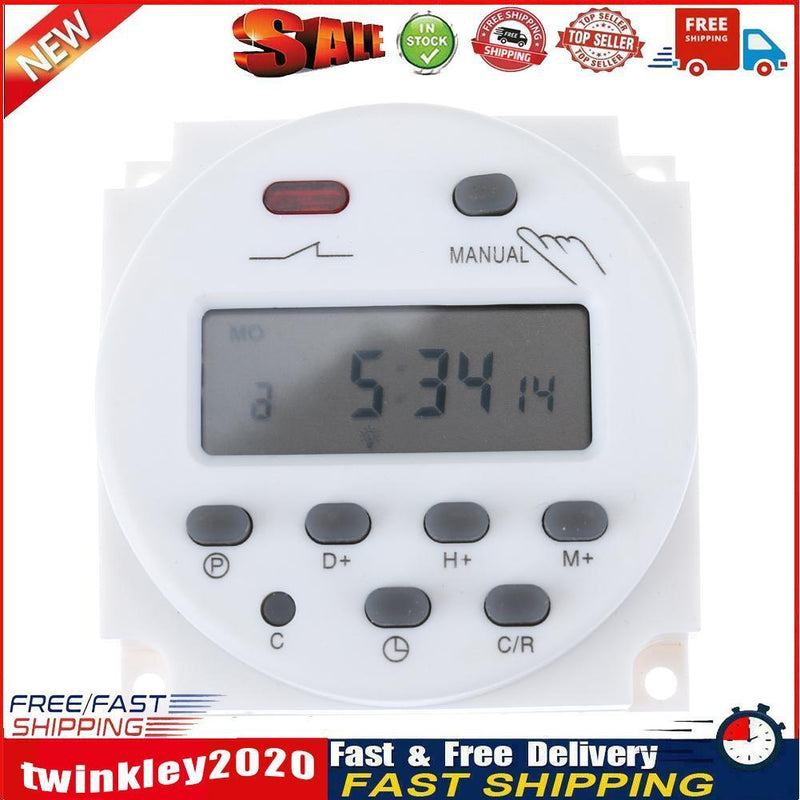 Digital LCD Display Power Timer Weekly Programmable Time Relay Switch(12V) Newly