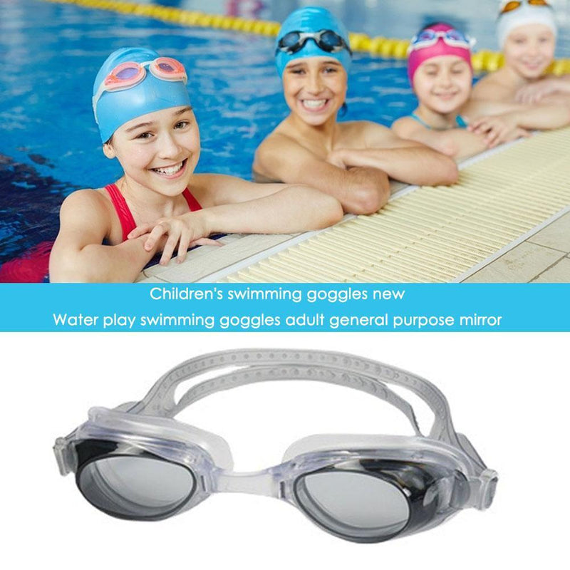 Anti UV Swimming Glasses Adults Kids Water Sport Anti-fog Goggles (Black)