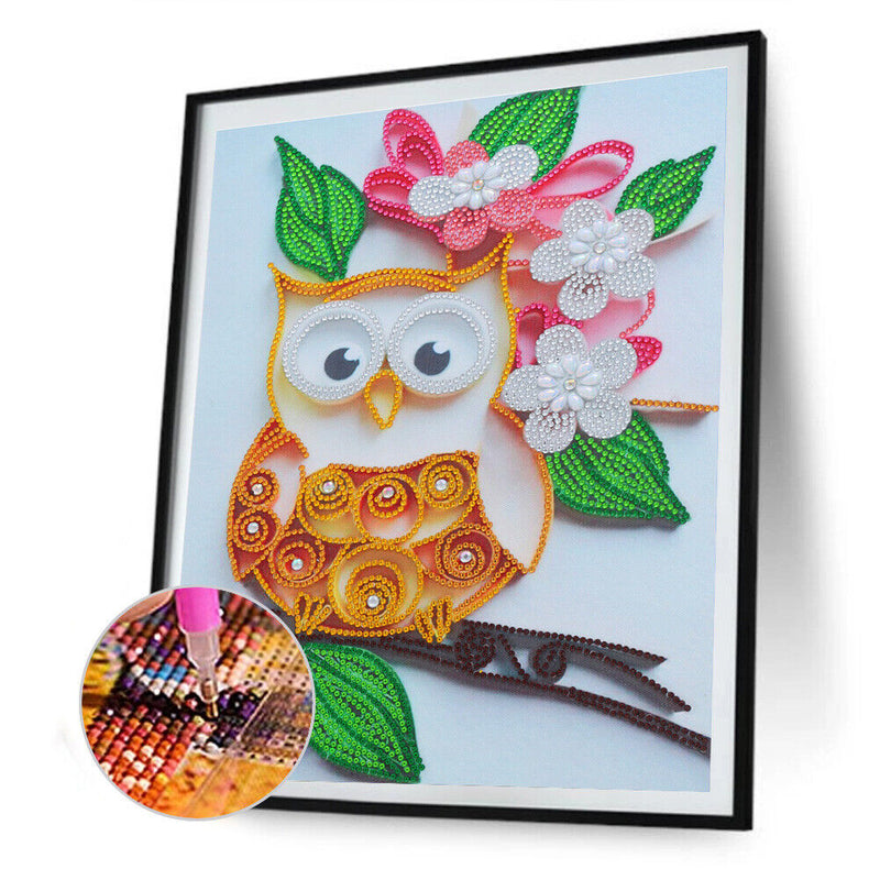 DIY Partial Special Shape Drill Diamond Painting Owl Mosaic Rhinestone Draw