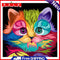 5D DIY Full Drill Diamond Painting Colorful Cat Cross Stitch Embroidery Art Gift