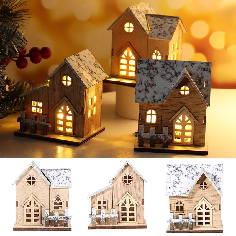 Wedding Party Tree Hanging LED Light Lamp Xmas Ornament Christmas Wood House