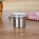 Tea Tin/Storage Jar, Round, Stainless Steel, Sealed, with Buckle 6