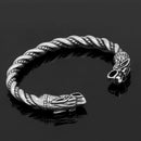Unisex Alloy Double Dragon Head Twisted Bracelet Handmade Opening Bangles Newly