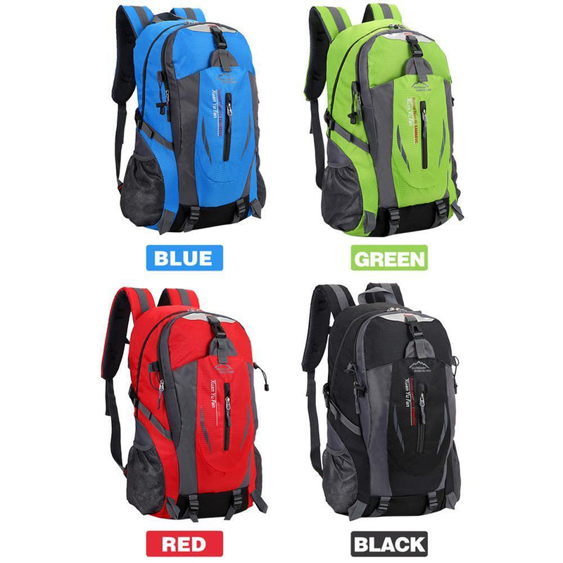 Casual Climbing Backpack Nylon Bags for Hiking Fitness Camping (Black)