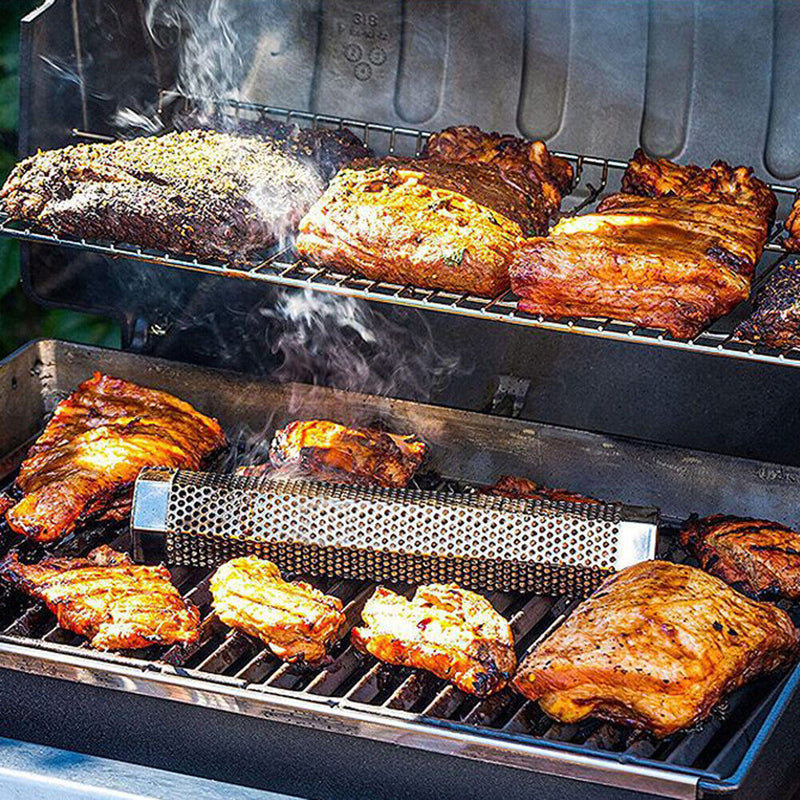 BBQ Wood Pellet Smoke Tube Grill Hot Cold Tuxedo Hexagonal Perforated Smoker