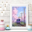 1000 Pieces DIY Purple Train Puzzle Educational Learning Assembling Jigsaw