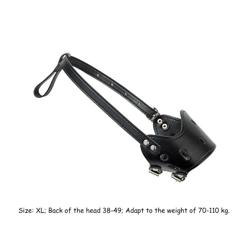 PU Leather Pet Dog Muzzle Grooming Anti Bark Bite Mouth Muzzles (Black XL) Newly