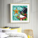 Handpainted DIY Snowman and Stars Oil Paint by Numbers Pictures Craft Gift Kit