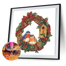 5D DIY Christmas Wreath Full Round Rhinestone Diamond Painting Mosaic Kit Cra