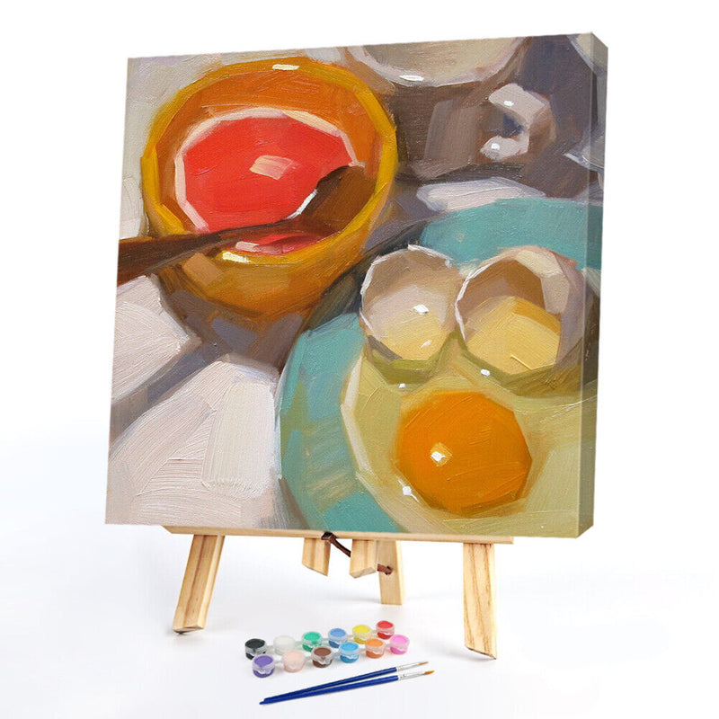 Eggs Fruits Oil Paint By Numbers Kits Canvas Drawing DIY Coloring Picture Crafts