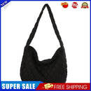Women Retro Checkered Shoulder Bag Female Quilted Crossbody Bags (Black)