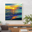 5D Full Square Drill Drawing Picture Sea Sunset Diamond Painting Bedroom Decor