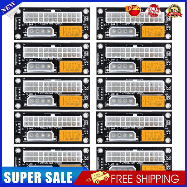 10pcs Add2psu ATX 24Pin to 4 Pin Dual PSU Power Supply Sync Adapter (Black)