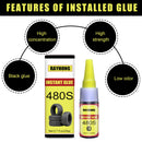 480S Auto Adhesives Tire Repair Black Glue Window Super Caulk Sealer Glue
