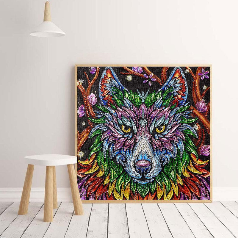 5D DIY Special Shaped Diamond Painting Wolf Embroidery Mosaic Kits (DS009) Newly