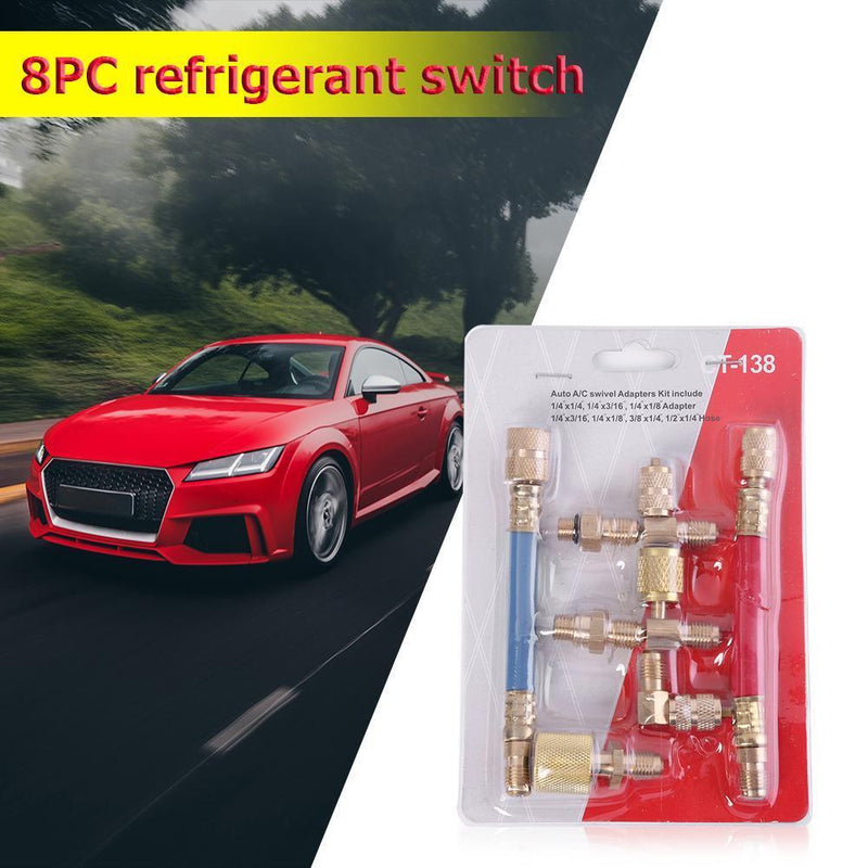 Car A/C Air Conditioning Refrigeration Connector Adapter Hoses R134A R12 Newly