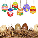 DIY Craft Easter Decorations Hanging Ornaments Drawing Wood Slice Easter Eggs