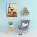 Full Embroidery DIY 14CT Grapes Wine Stamped Eco-Cotton Thread Cross Stitch Kit
