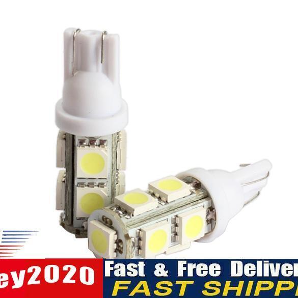 2PCS 194 168 W5W T10 9SMD-5050 LED White Light Car Tail Lamp Bulb Bright Newly