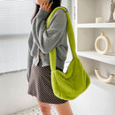 Women Soft Warm Plush Pure Color Handbags Female Travel Fluffy Shoulder Bags